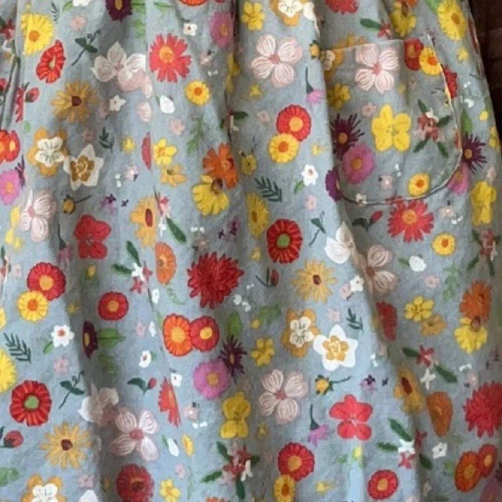 Now Designs Cotton Whimsy Blue Pink Cottage Floral Classic Apron